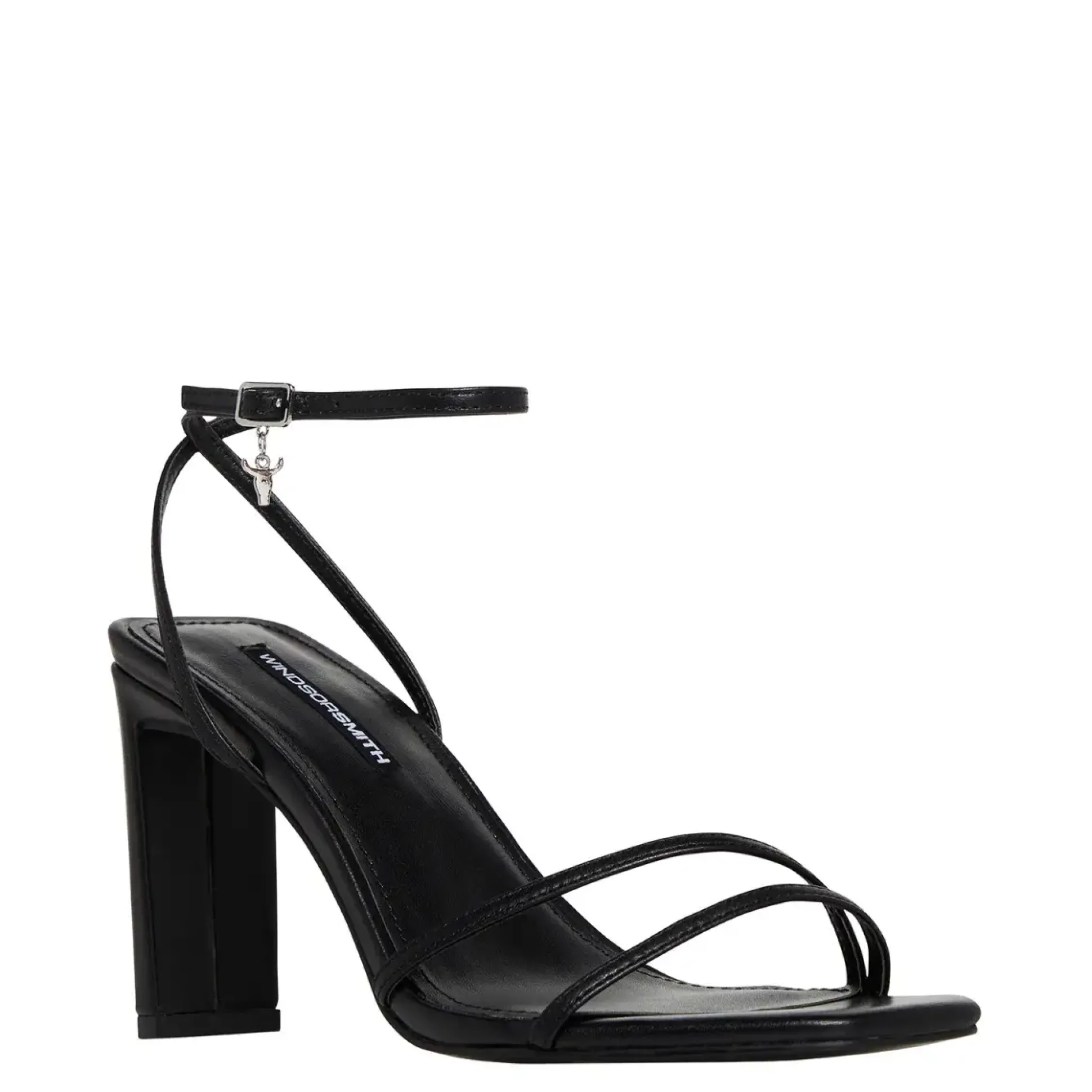 Callie Black Leather Heel