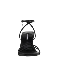 Callie Black Leather Heel