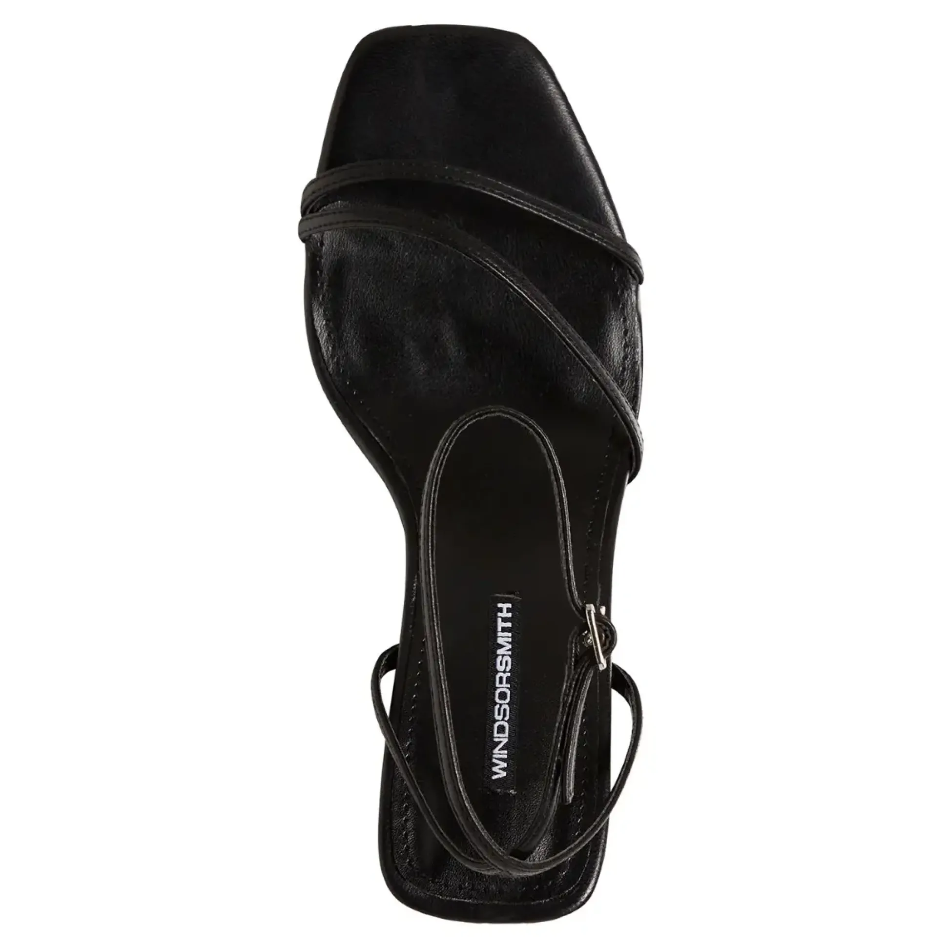 Callie Black Leather Heel