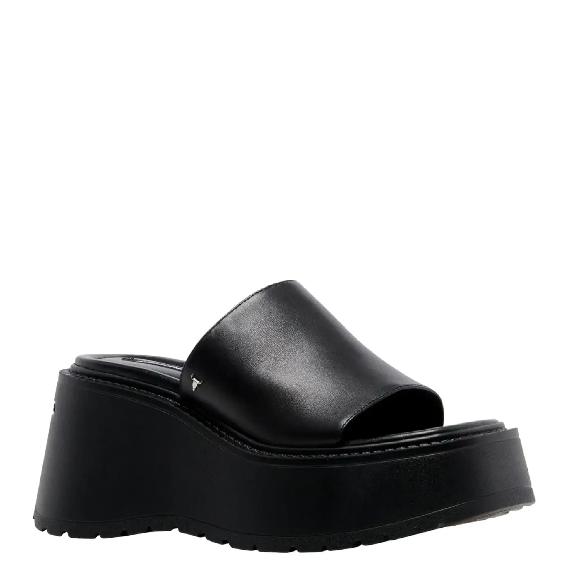 Candy Black Leather Sandal