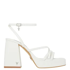Charms White Leather Heel