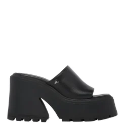 Fantasize Black Leather Heel