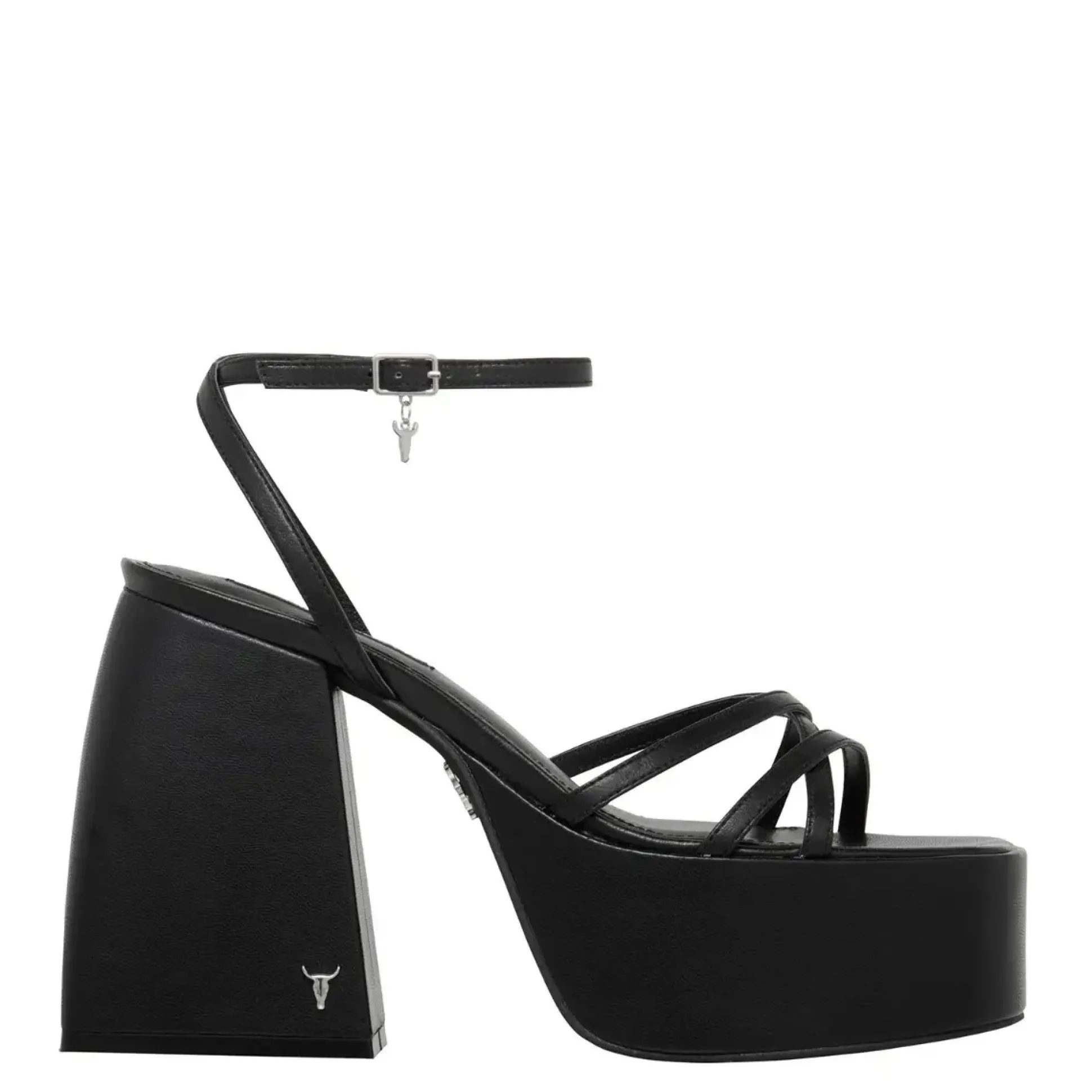 Heaven Black Leather Heel