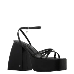 Heaven Black Leather Heel