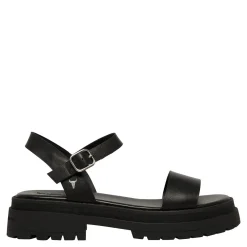 Linger Black Leather Sandal