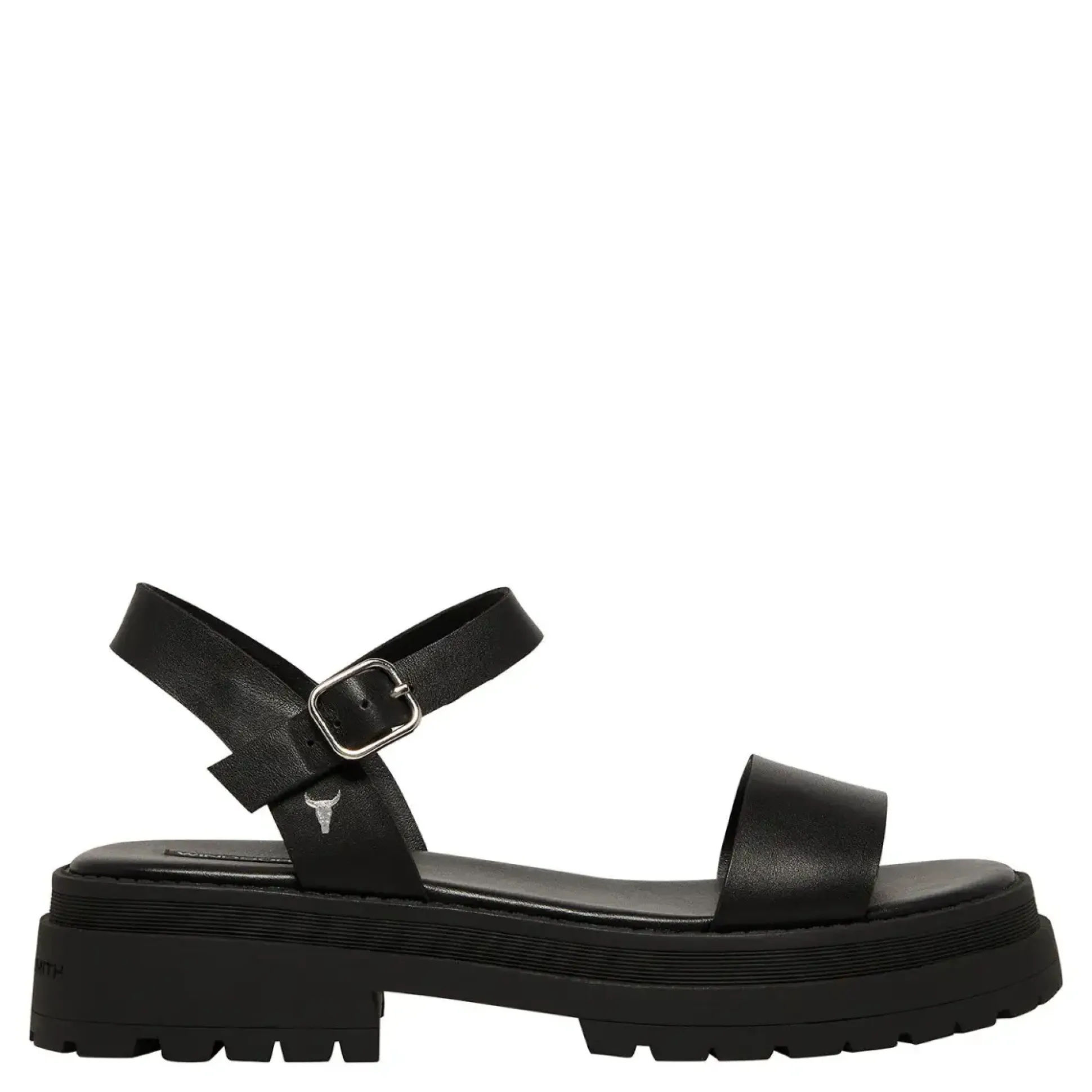 Linger Black Leather Sandal