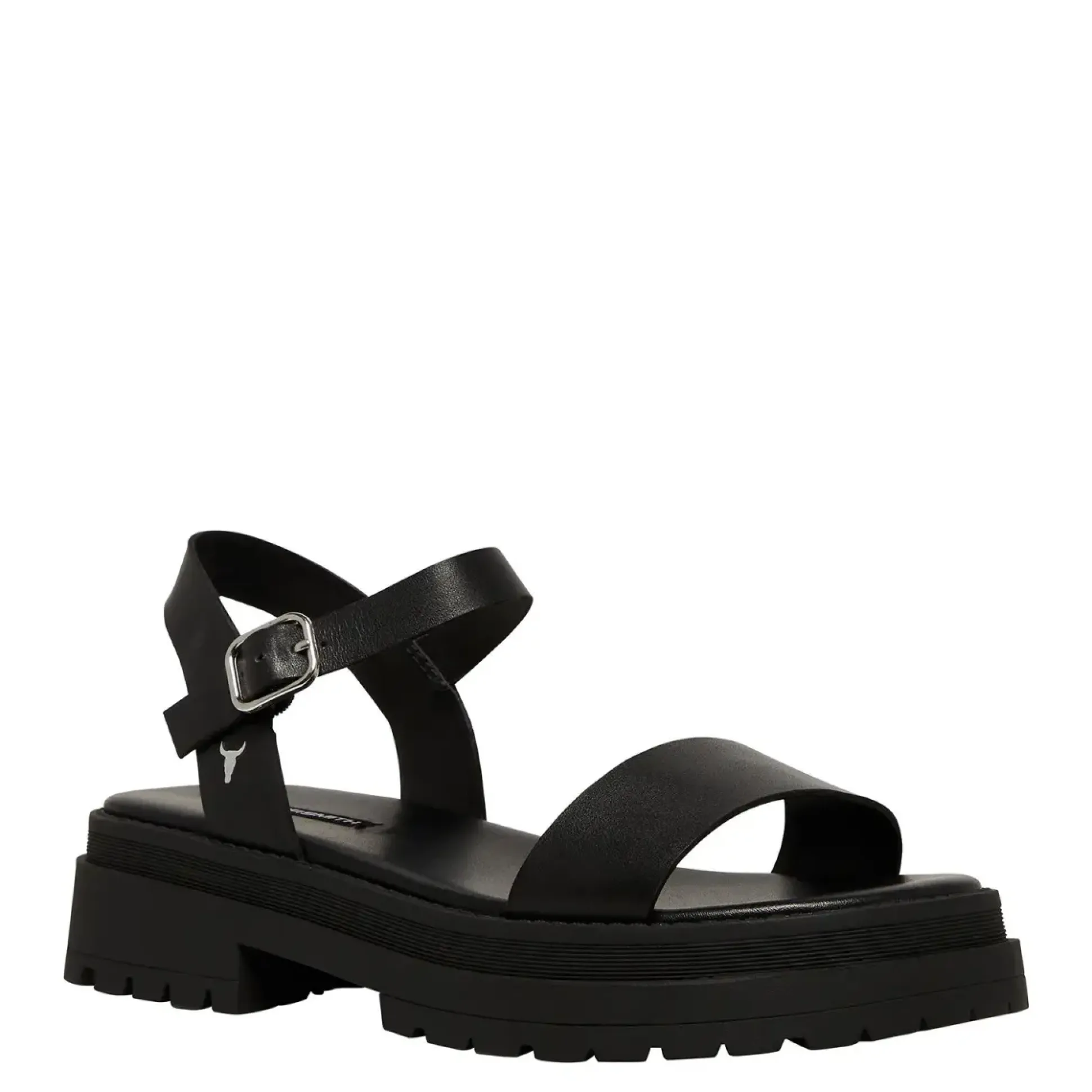 Linger Black Leather Sandal
