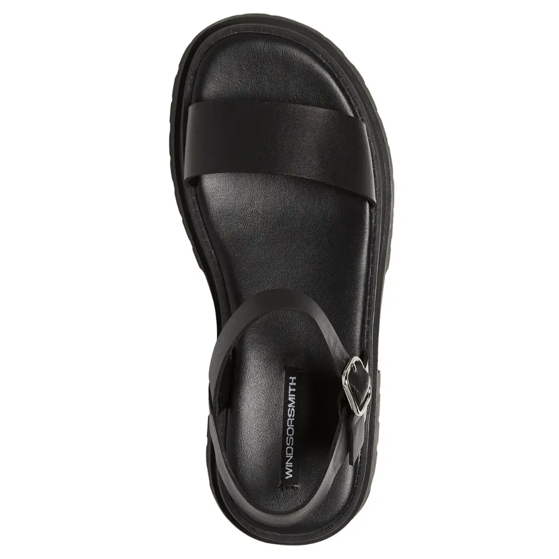 Linger Black Leather Sandal
