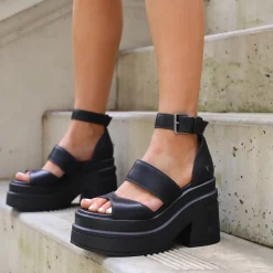 Match Black Leather Sandal