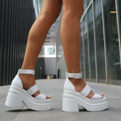 Match White Leather Sandal