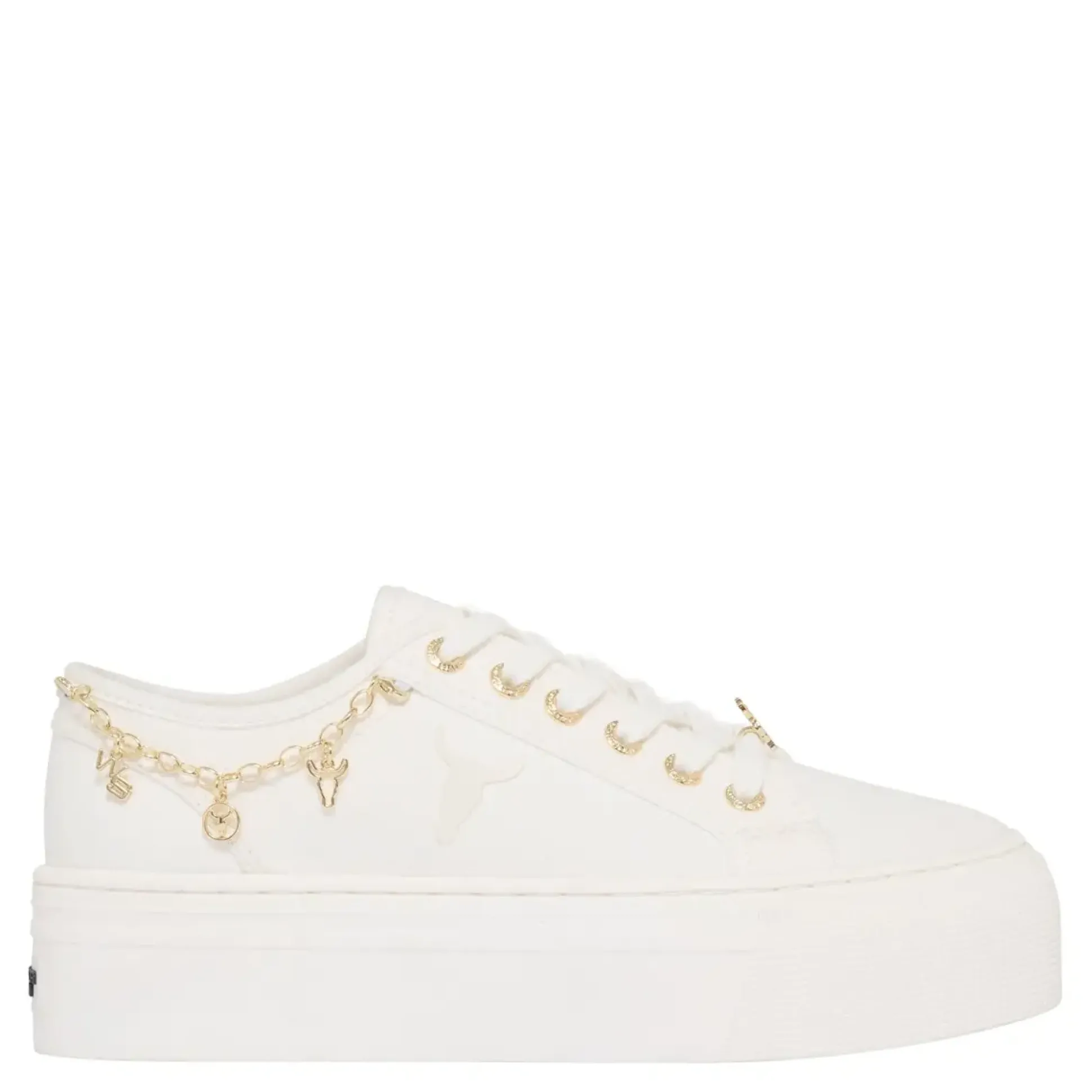 Relate White Canvas Gold Sneaker