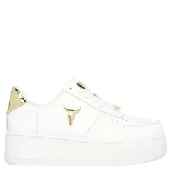 Rich White Leather Gold Metallic Sneaker