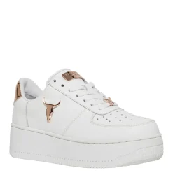Rich White Leather Rose Gold Metallic Sneaker