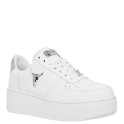 Rich White Leather Silver Metallic Sneaker