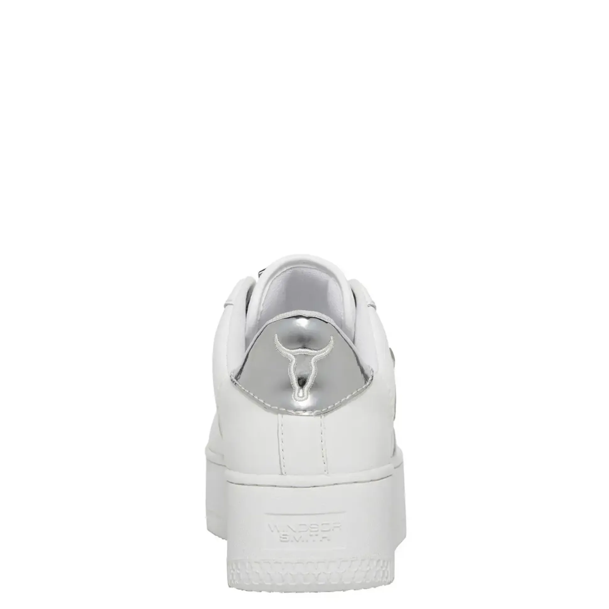 Rich White Leather Silver Metallic Sneaker