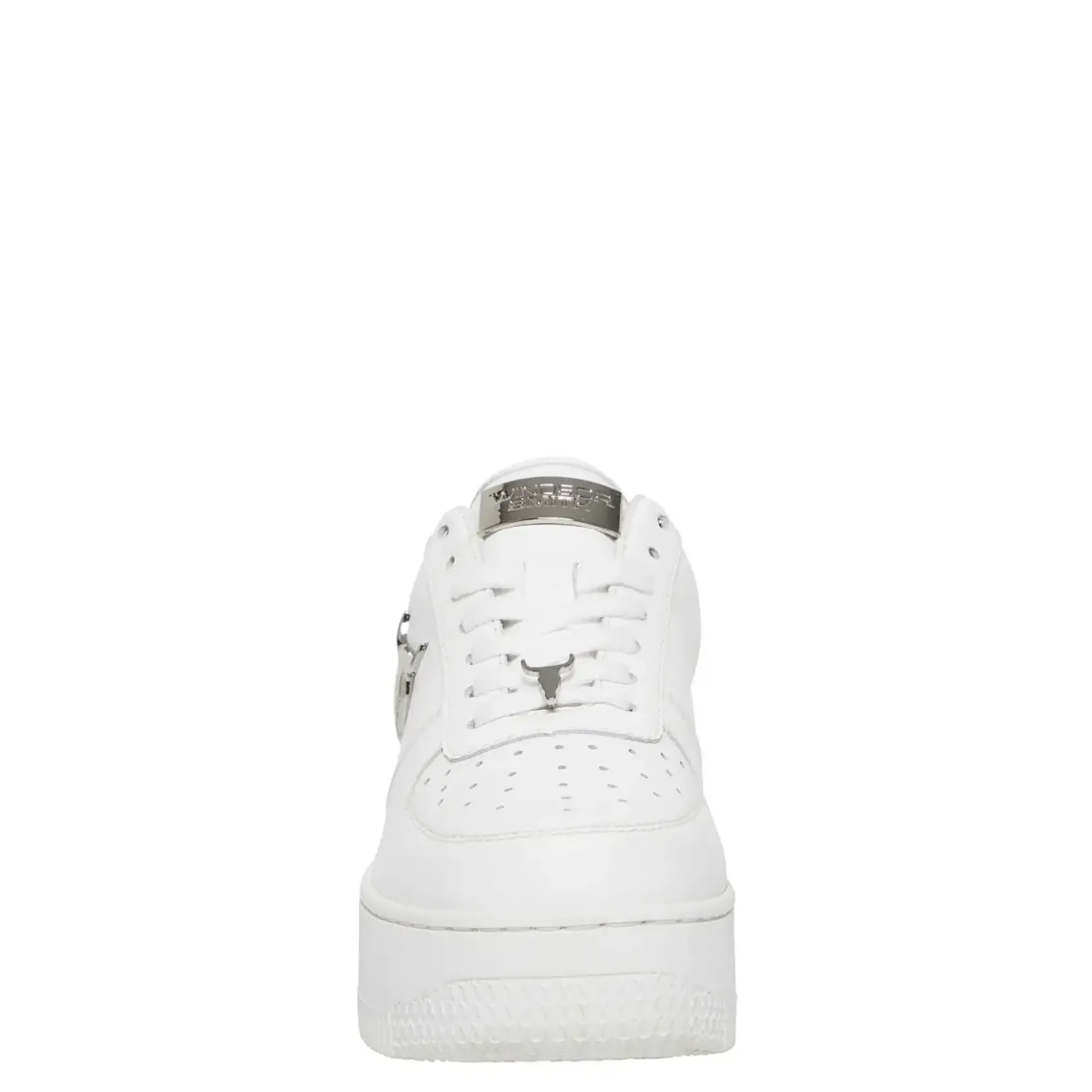 Rich White Leather Silver Metallic Sneaker