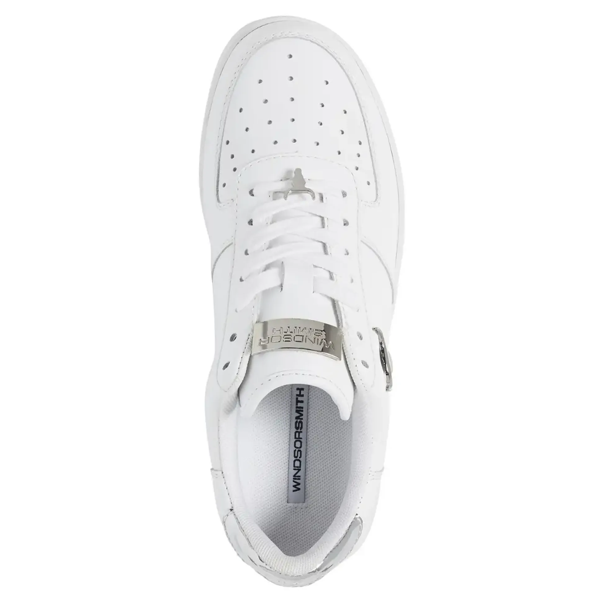 Rich White Leather Silver Metallic Sneaker