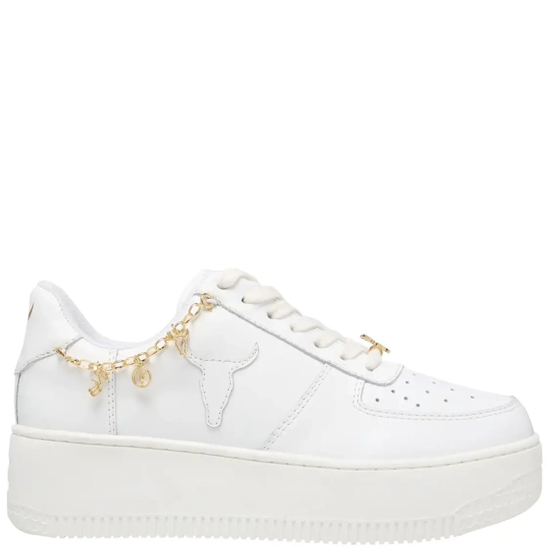 Roses White Leather Gold Sneaker