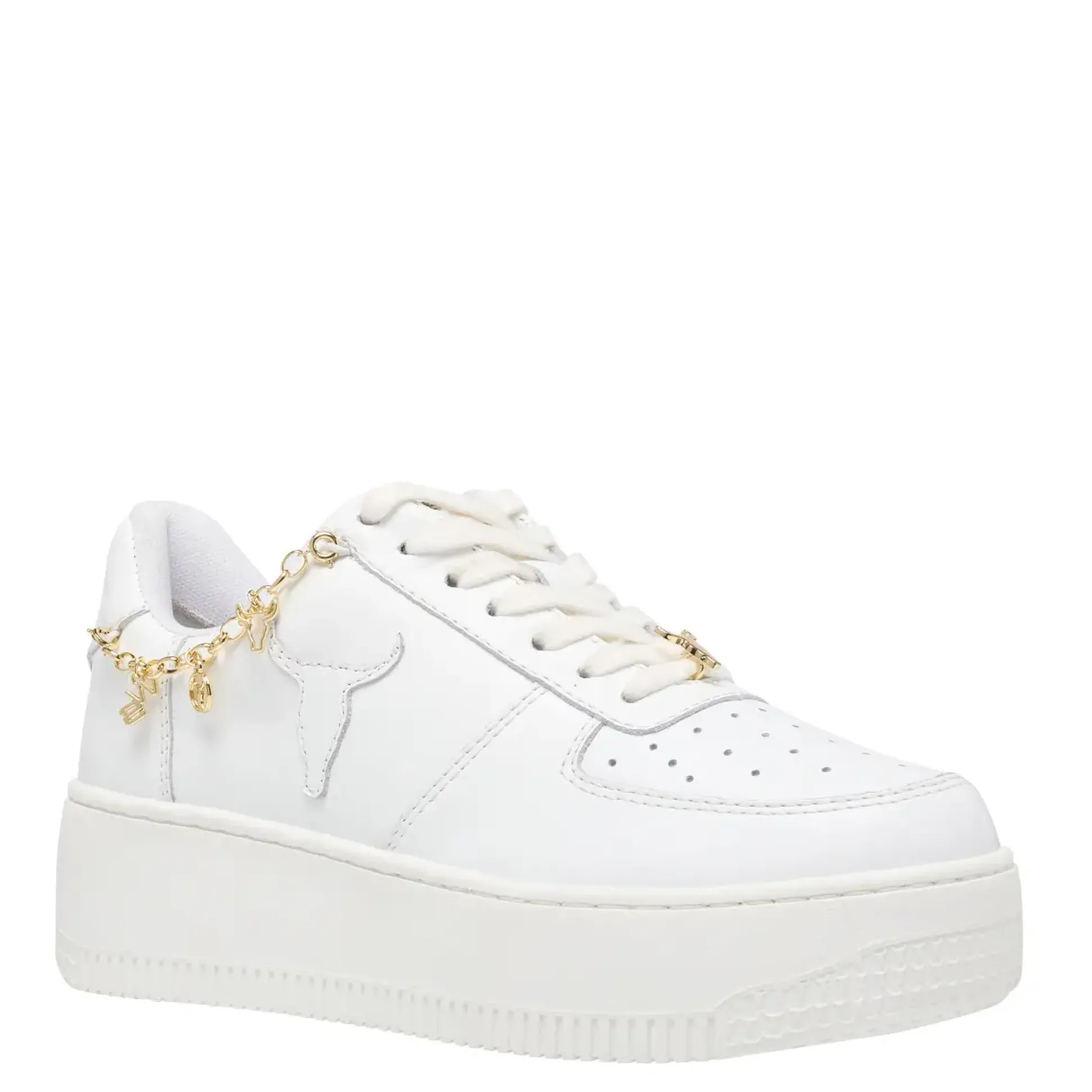Roses White Leather Gold Sneaker