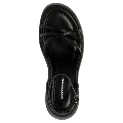 Soulmate Black Platform Leather Sandal