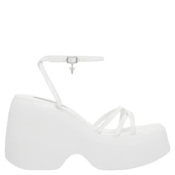 Soulmate White Platform Leather Sandal