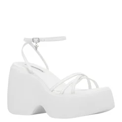 Soulmate White Platform Leather Sandal