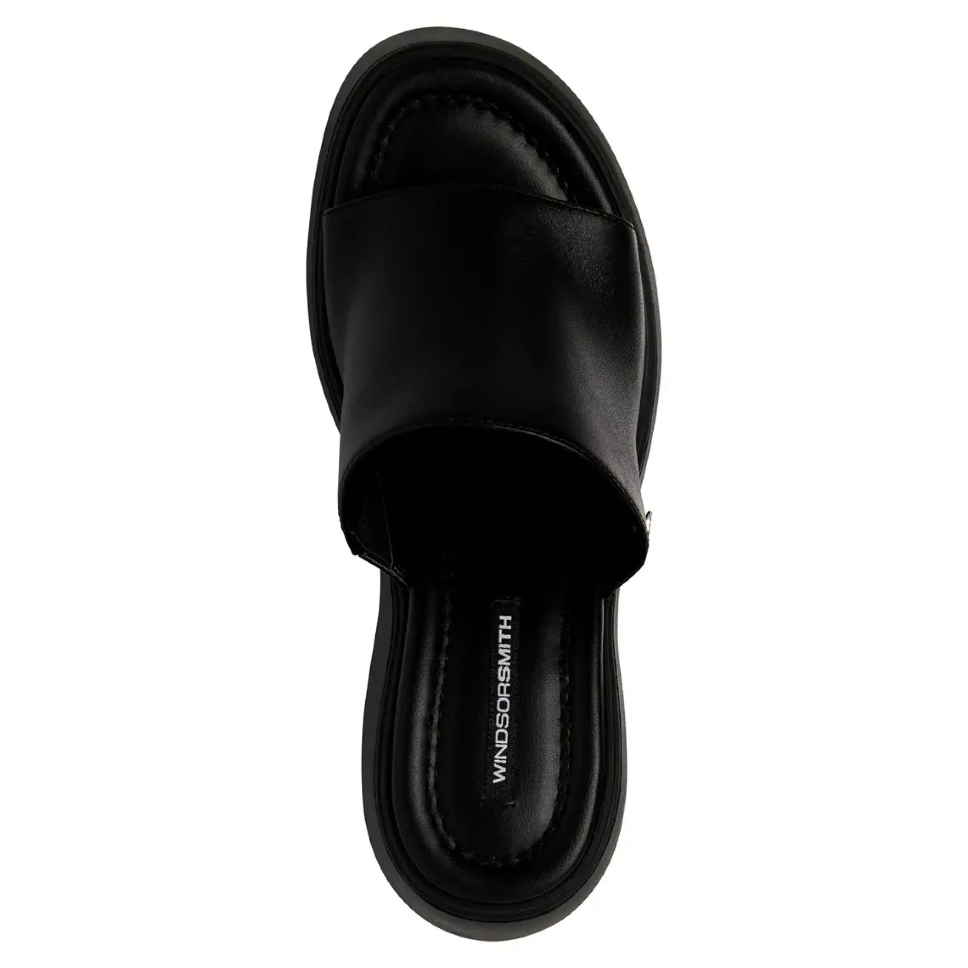 Sweetie Black Leather Platform Sandals
