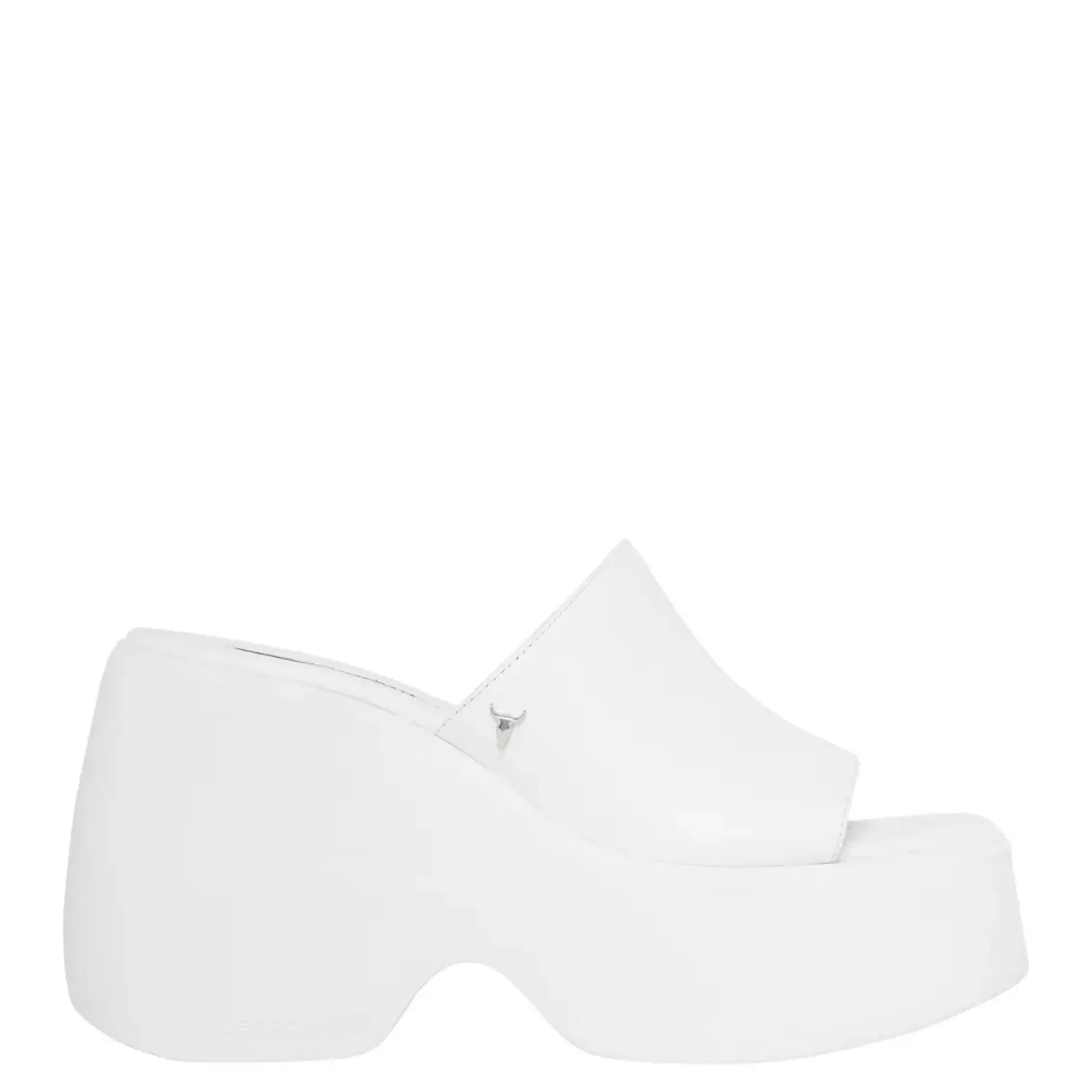 Sweetie White Leather Platform Sandals