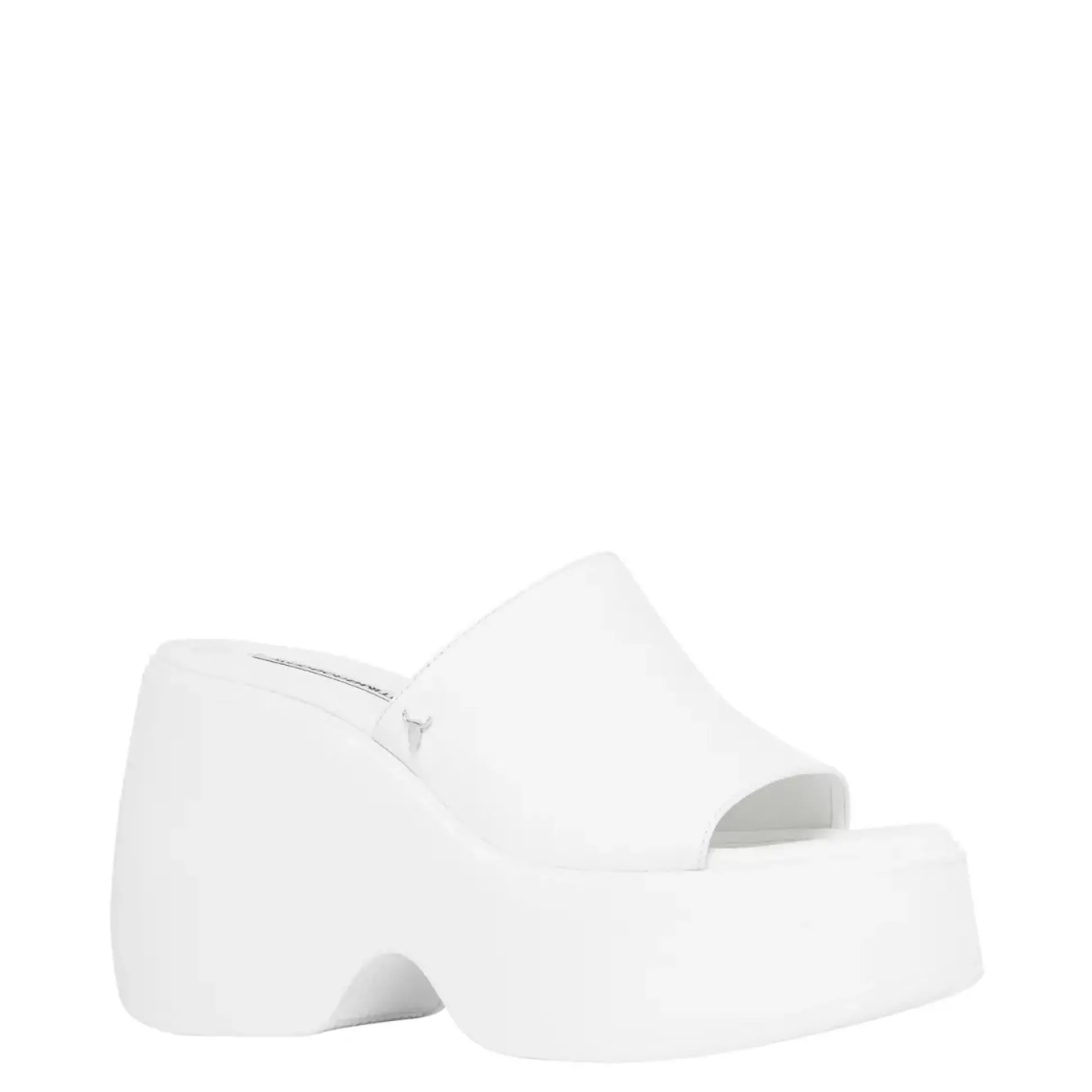 Sweetie White Leather Platform Sandals