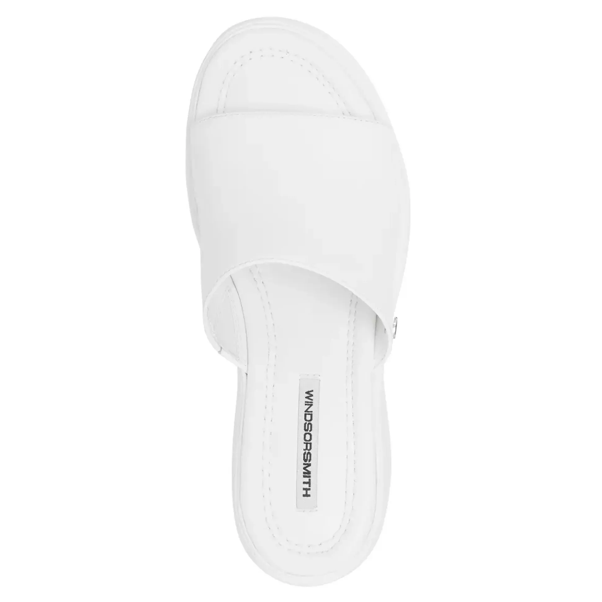 Sweetie White Leather Platform Sandals